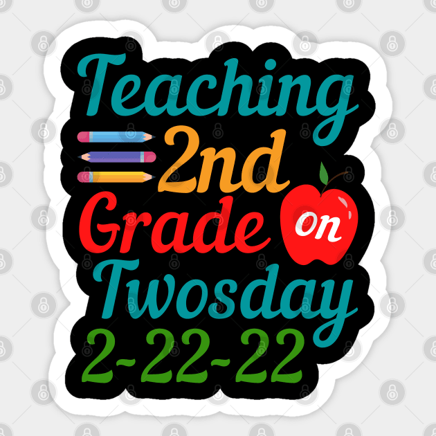 Teaching 2nd Grade on Twosday Sticker by MalibuSun